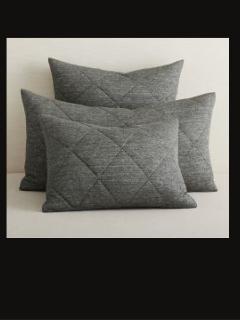 NWT, Pottery Barn, SET OF 2, Belgian Flax Linen Jersey shams, EURO, Charcoal